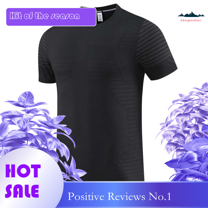 Ddmyoutdoor China Domestic Mens Running Sports T Shirts Fiess Training Spandex Summer Quick Dry Print Short Sleeve Workout Causal Exercise Breathable 