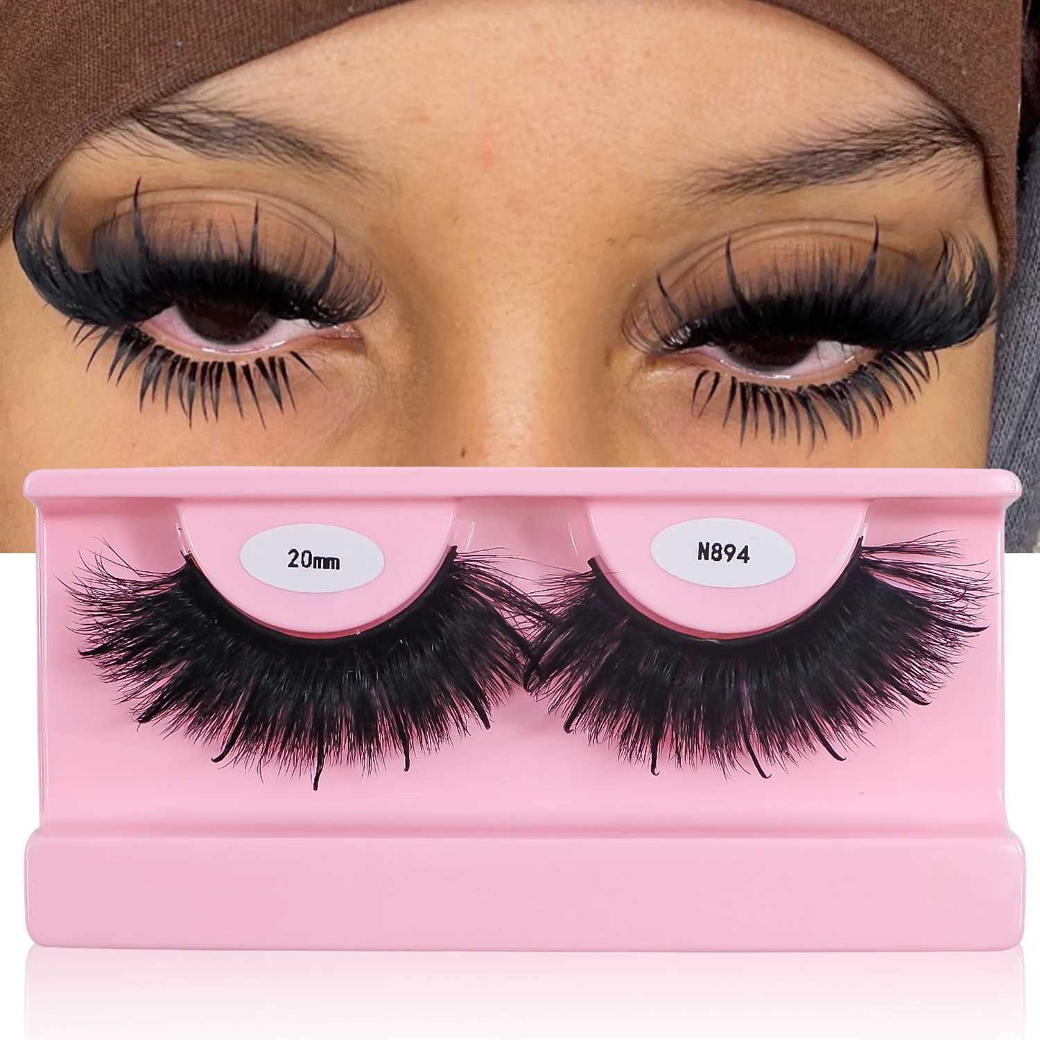 Faux Mink Wispy Mega Spiky Eye Lashes Extensions 13-20mm Thick Spike Strip False Eyelashes WholesaleXJ250116