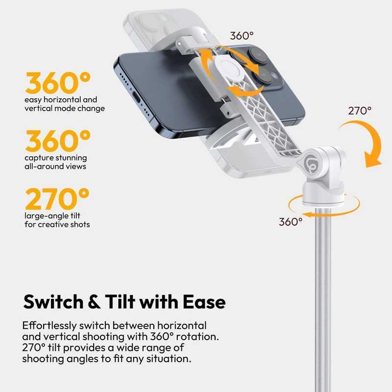 Ulanzi TT88 1.44M Overhead Selfie Stick Vlog Tripod for Phone Magnetic Clamp Wireless Remote Extension Tripod for Live-streaming Z250116