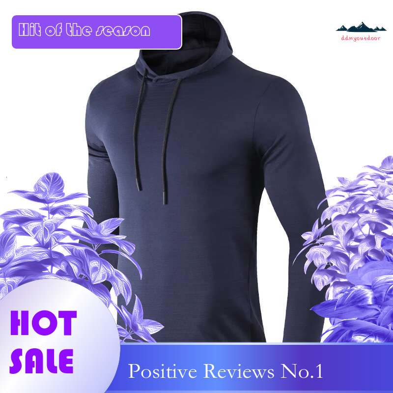 Ddmyoutdoor China Domestic Running Hoodie Men Training Quick Dry Gym Streetwear Workout Pullovers Muscle Breathable Solid Outdoor Spandex Long Sleeve