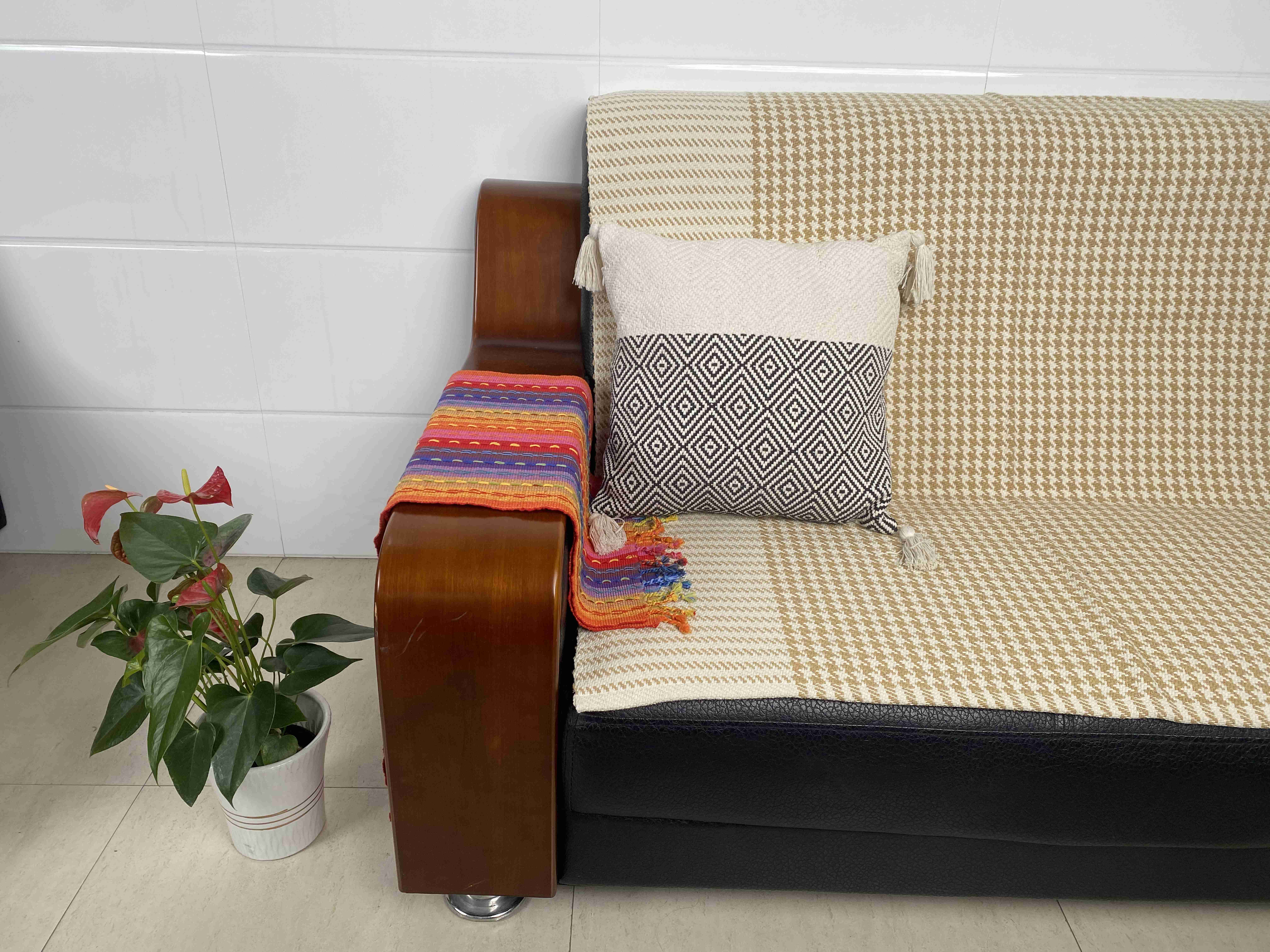Versatile Chic Fabric Cushions for Living Rooms - Durable Natural Texture Finishes