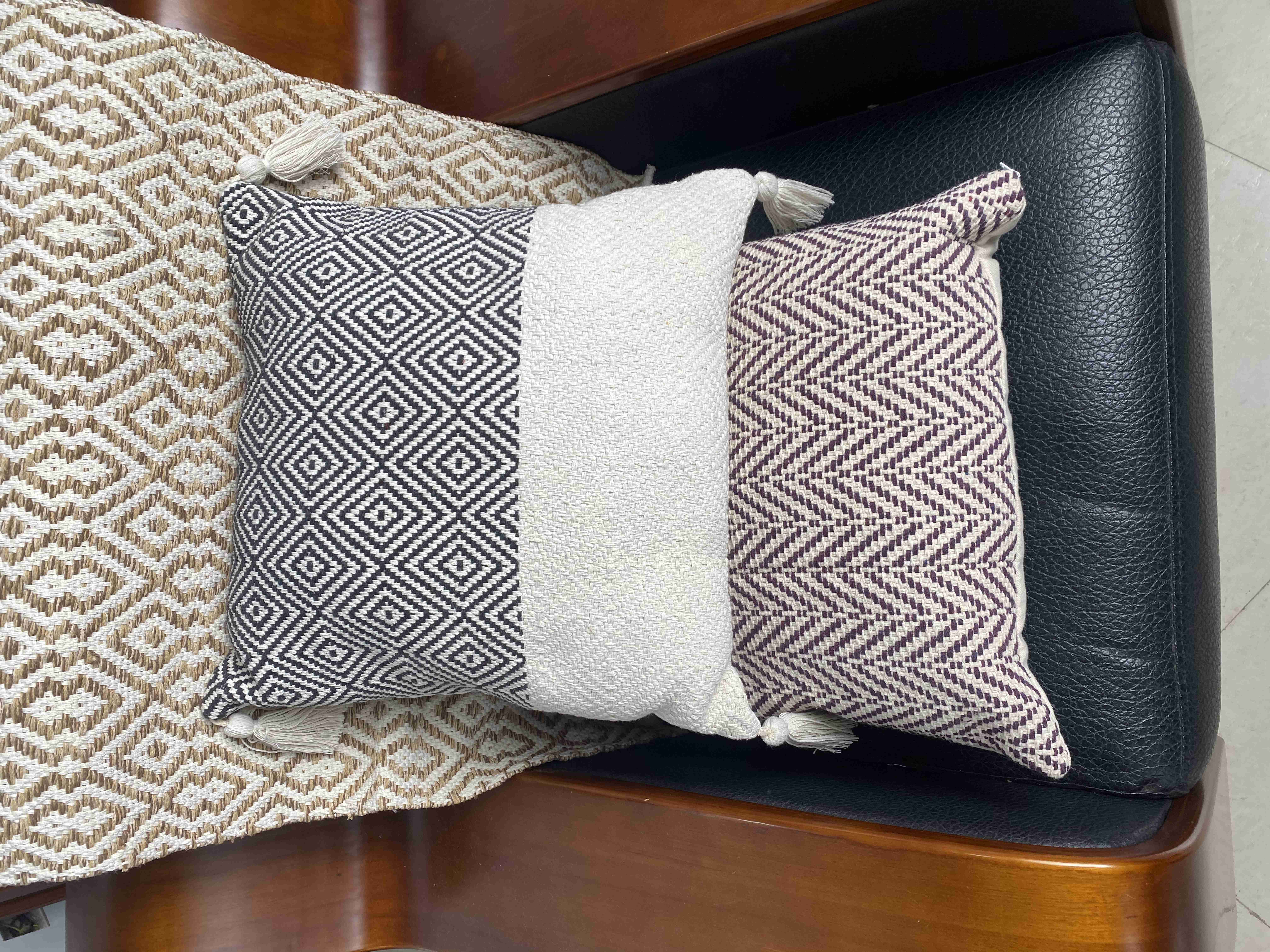 Versatile Chic Fabric Cushions for Living Rooms - Durable Natural Texture Finishes
