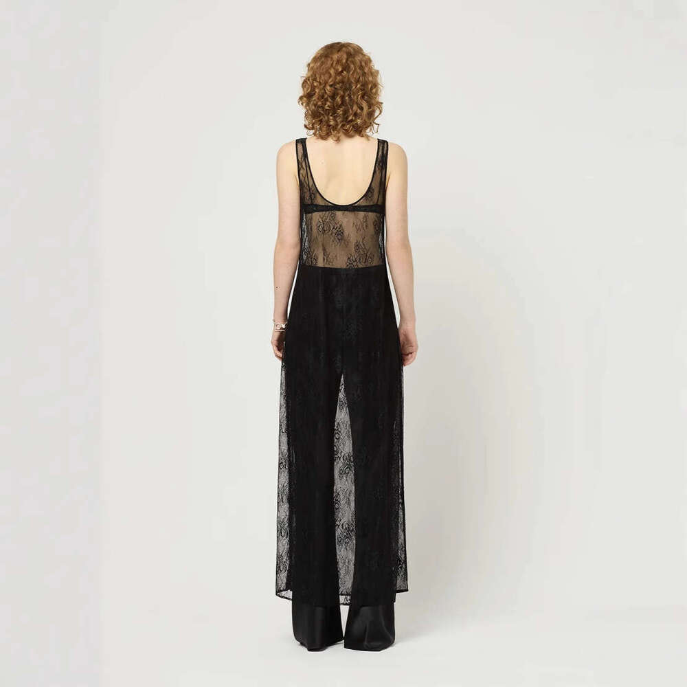 2025 Spring/Summer European and American Women's Hot Selg Sexy Perspective Hollow Lace Hoodie Dress New Casual Versatile Fashion Clothing