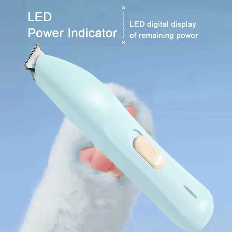 Cat Grooming Tools Pet electric clipper with LED light foot hair trimmer professional dog and cat care products Usb rechargeable shaver H250113