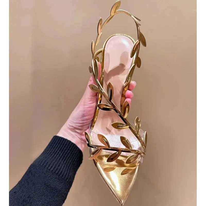 Golden high heels womens 2025 summer new metal patent leather thin leather toe open toe sandalsXJ250419