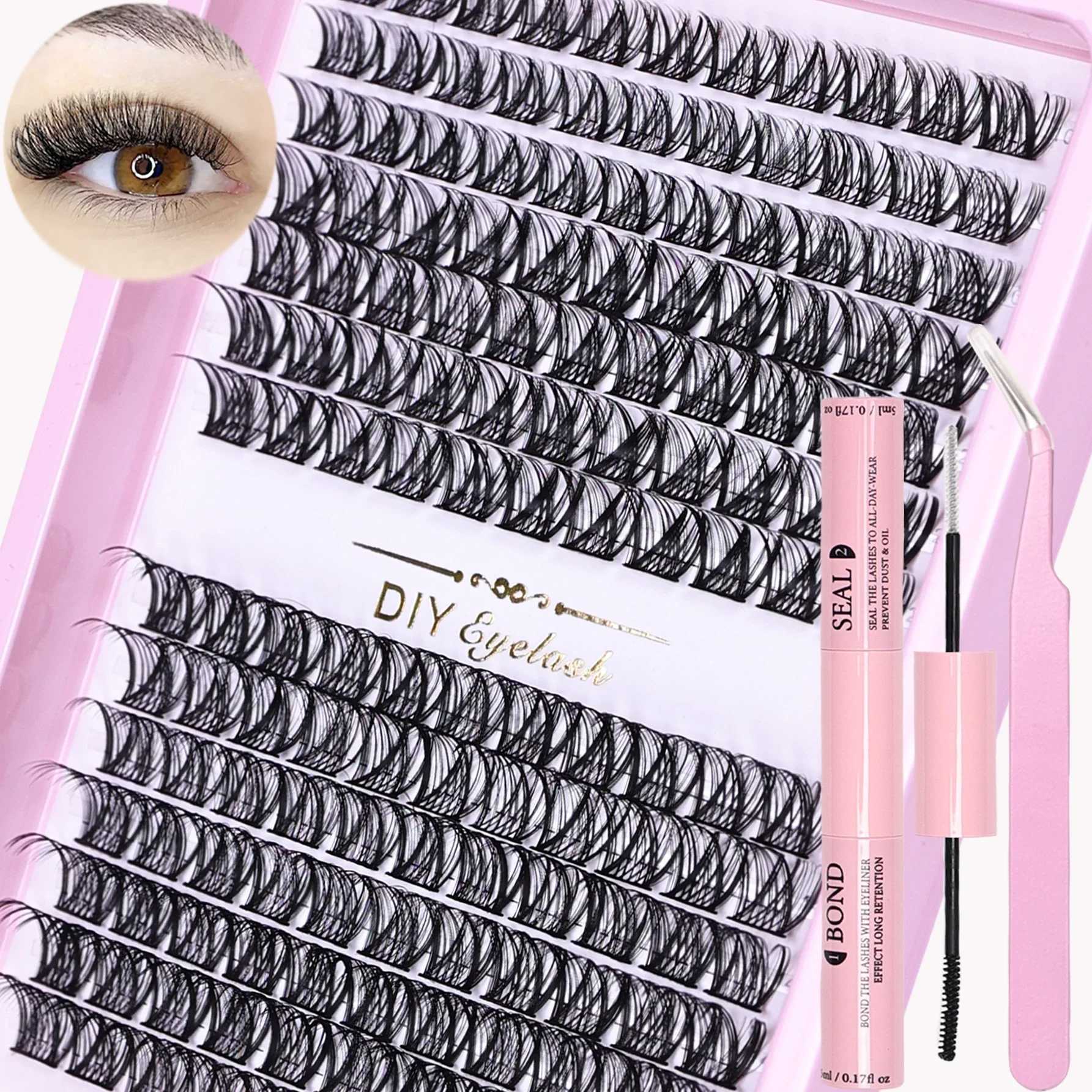 Eyelashes Extension Kit 168 Clusters DIY Lash Extensions Kit Lash Clusters Mix Length Eye Makeup Tool For Eyelash ExtensionsXJ250116