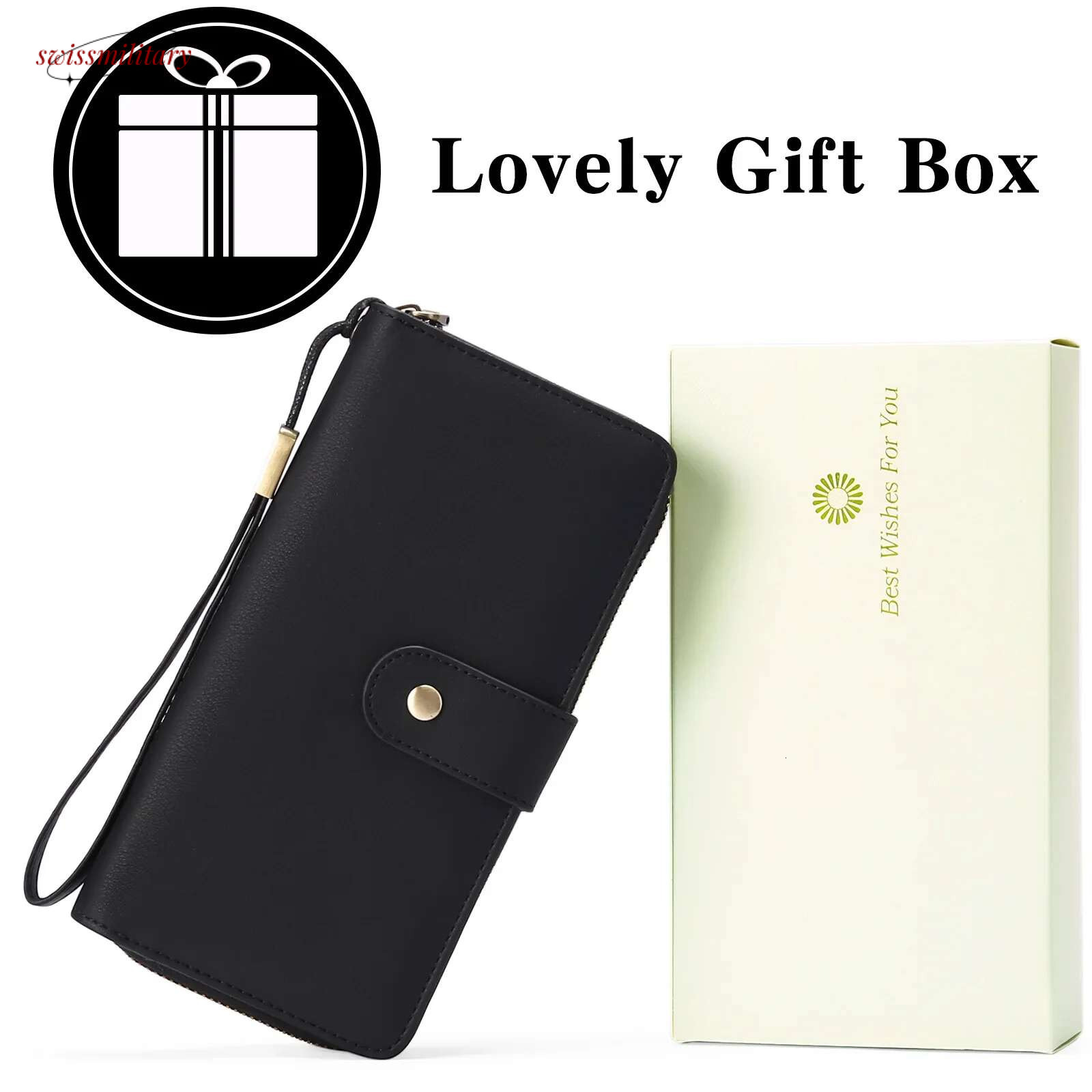 Fashion Genuine Leather Wallet Purse Long Wallets for Women swissmilitary