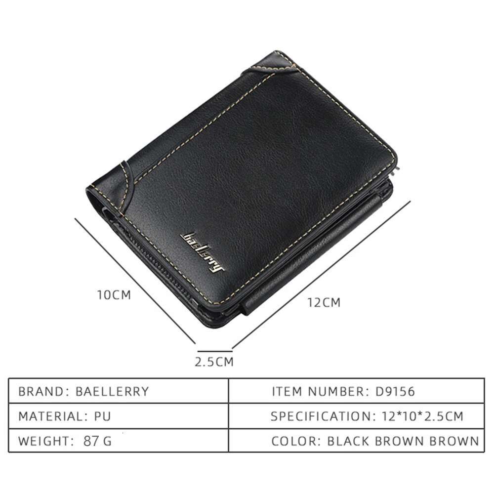 PT046,New PU Leather High Quality Zipper Short Desigh Card Male Purse Vintage Coin Holder Men Wallets