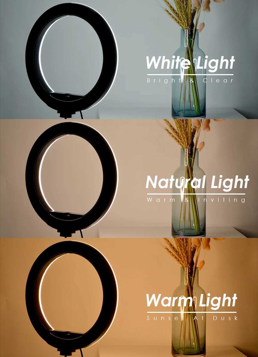 Tripod With LED Ring Light For Phone Tripod Camera Stand Selfie Photography Light LED Lamp Color Photo Studio For YouTube Live Z250116