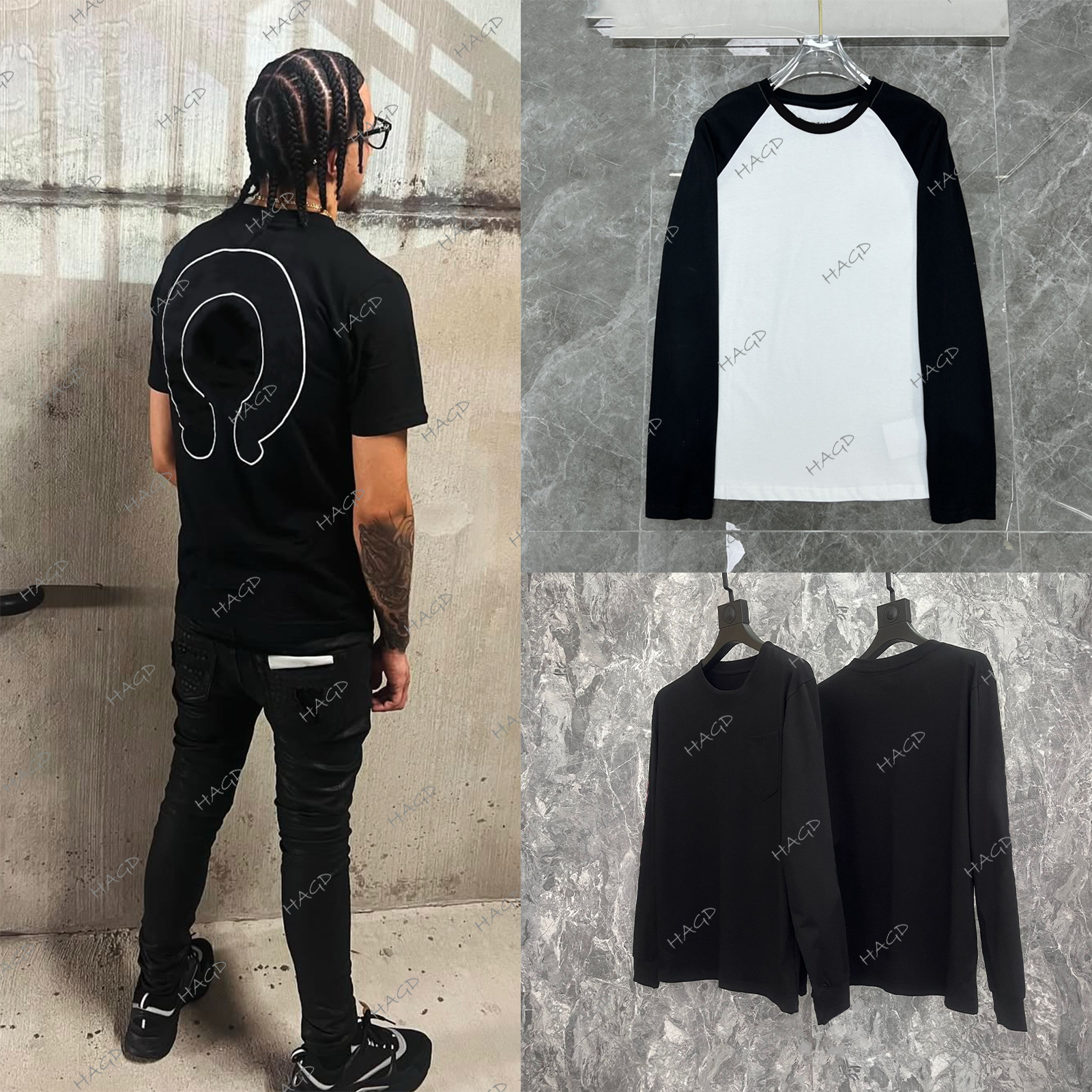 mens designer t shirt graphic tee Letter Printed Tshirts Fashion designer shirt Spring Summer Long Sleeve Tops High Street Styles Breathable T-shirts Size S-XL