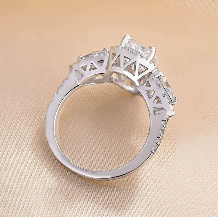 Brand Wedding Rings Luxury Jewelry 925 Sterling Silver Water Drop 5A Zircon CZ Diamond Designer Gemstones Party Elegant Gorgeous Lady Women Engagement