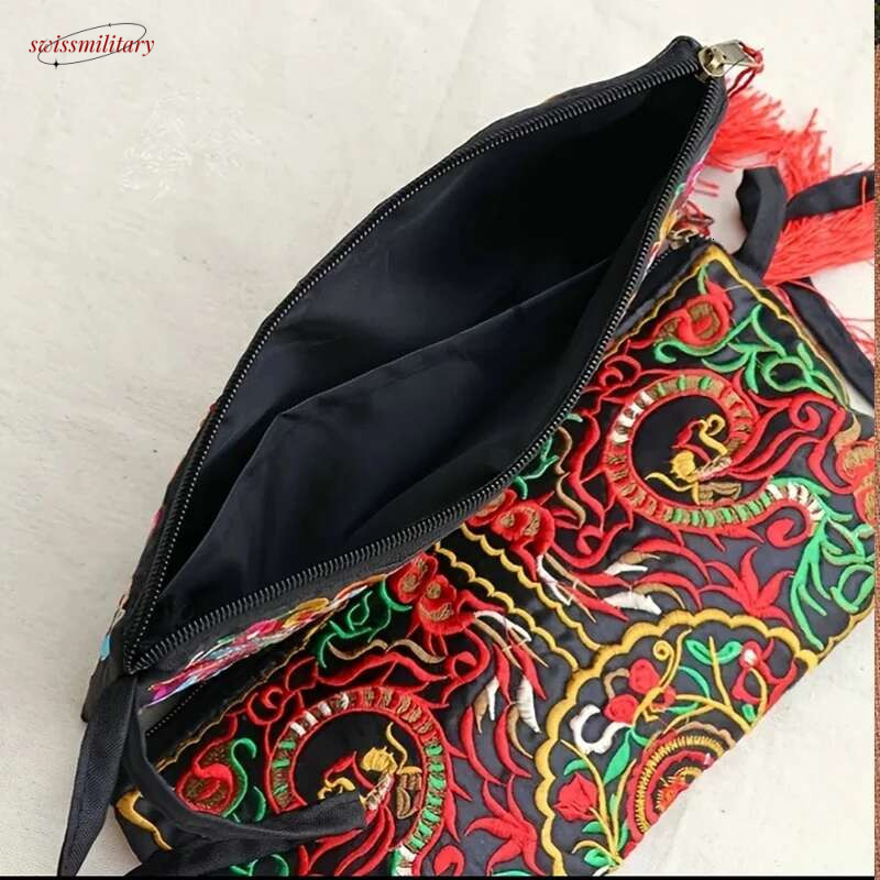 Ethnic Style Envelope Bag For Women Handbags Female Phone Purse Retro Fashion Embroidered Wristlet Bags Wallet sac main swissmilitary