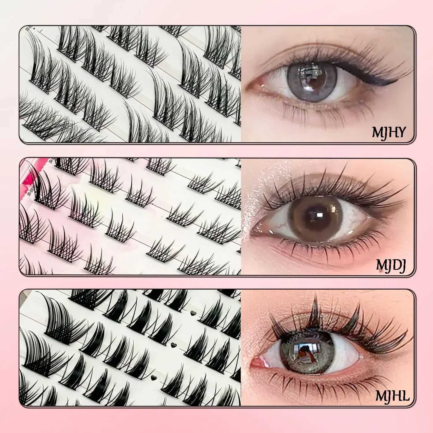 5D Fox Fluffy False Eyelashes Noglue Eyelashes Glue Strands Eye Lashes Natural DIY Lashe Clusters Adhesive Eyelash ExtensionsXJ250116