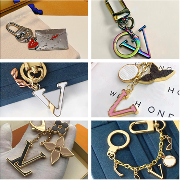 Luxury Chic Pendant Adorned Top Designer Keyring Versatile Fashion Bag Charms and Vehicle Key Holders Unisex Keychains
