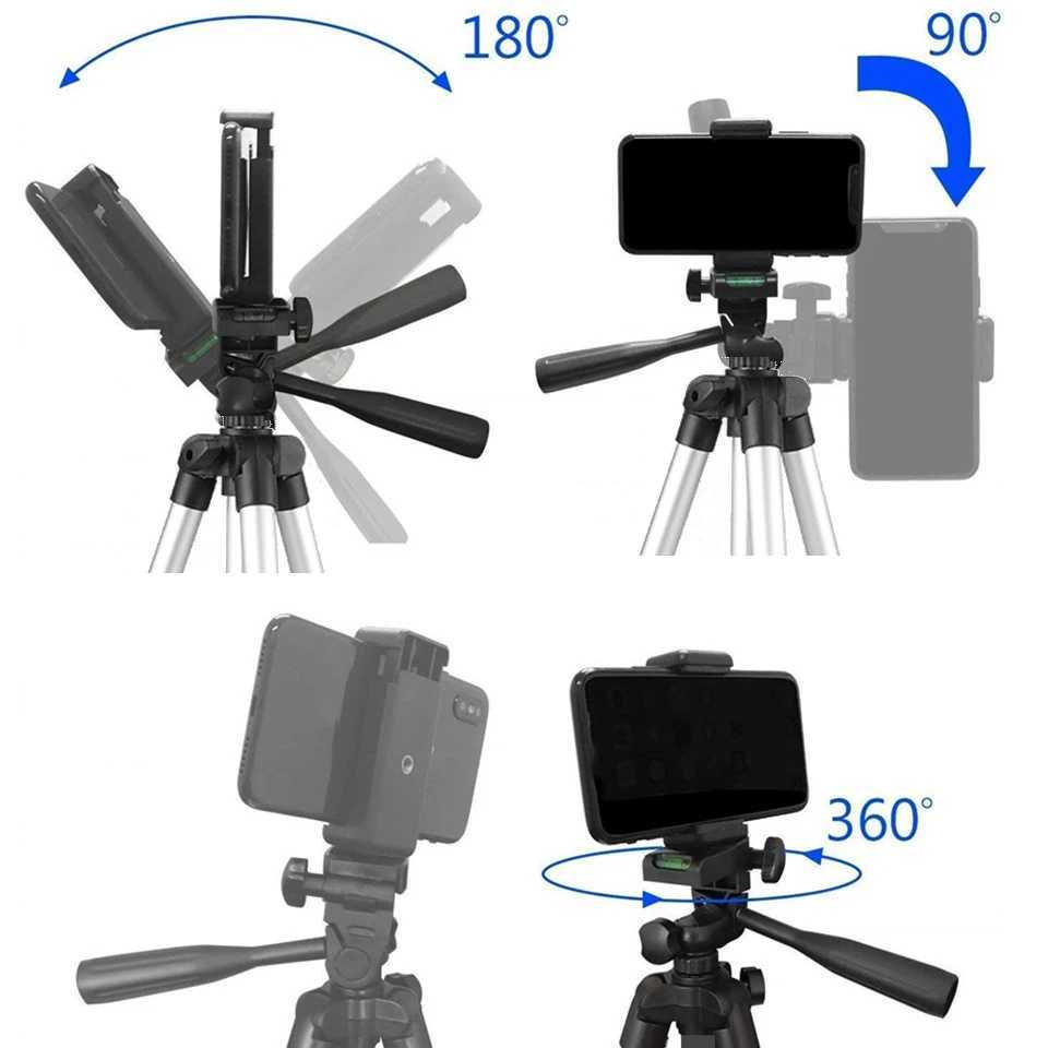 Camera Phone Tripod Selfie Stand Portable AdjustableStand Mount Smartphone Holder Clip Control Live Video Youtube Photography Z250116