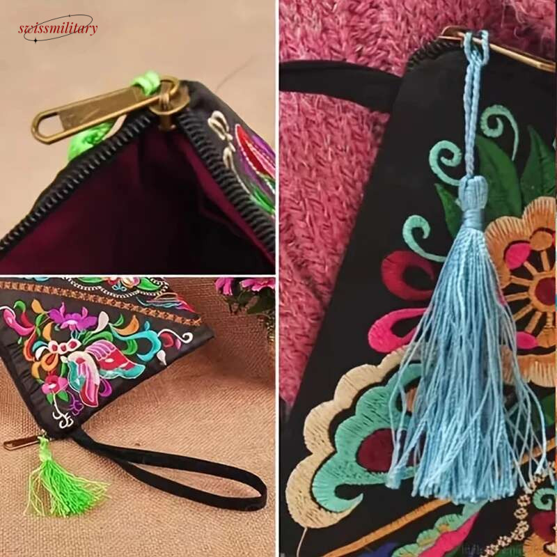Ethnic Style Envelope Bag For Women Handbags Female Phone Purse Retro Fashion Embroidered Wristlet Bags Wallet sac main swissmilitary