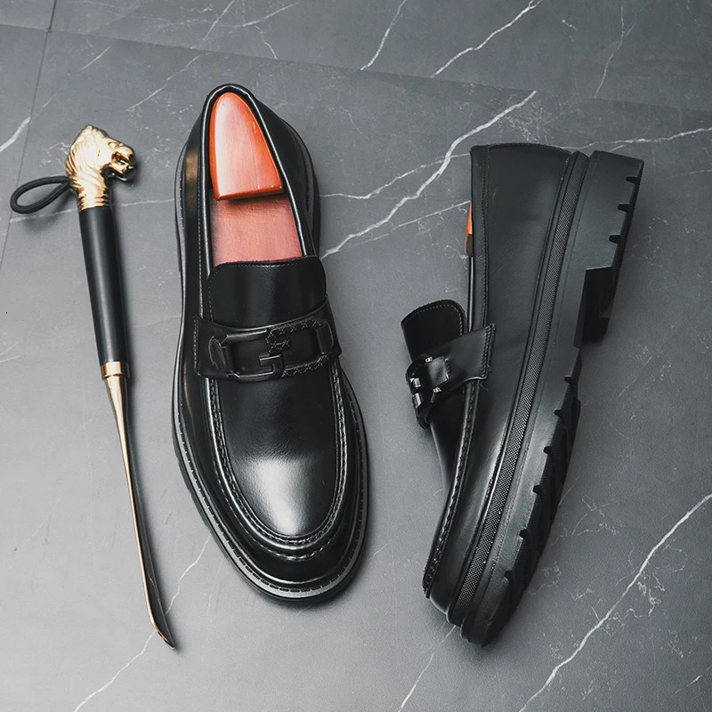 Men Weave Pattern Laceup Loafers Fashion High Quality Leather Shoes Summer Slipon Elegant Business Driving Black 200219