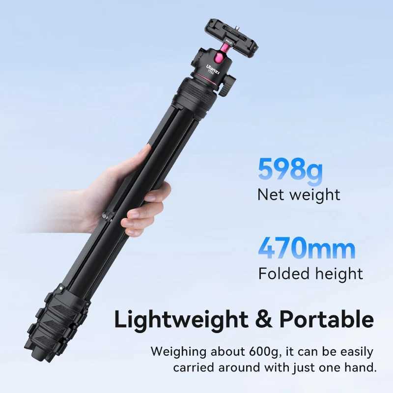 Ulanzi TT51 Portable Tripod Universal Camera Phone Lightweight Stand 450-1380mm Tripod with Floding Phone Clip Z250116