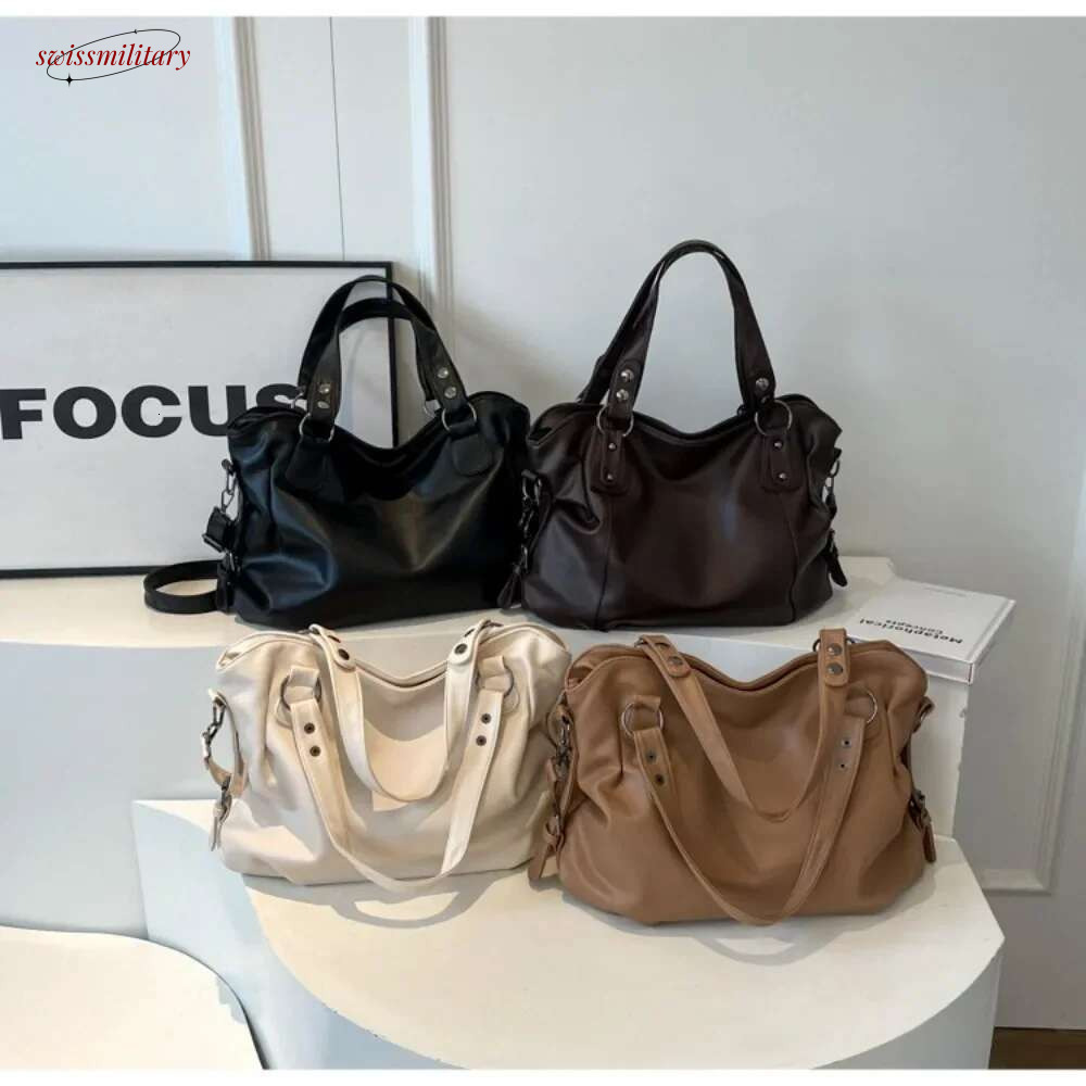 Female Hobo Handbag Large Capacity Shoulder Big Stylsih Tote Bag Ladies Soft Leather Hobos Messenger Bags Women swissmilitary