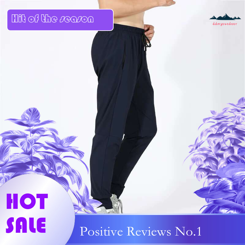 Ddmyoutdoor China Domestic Summer Run Long Sweatpants Pull Key Pocket Men Plaid Polyester Outdoor Training Pants Joggers Workout Fiess Casual Trousers