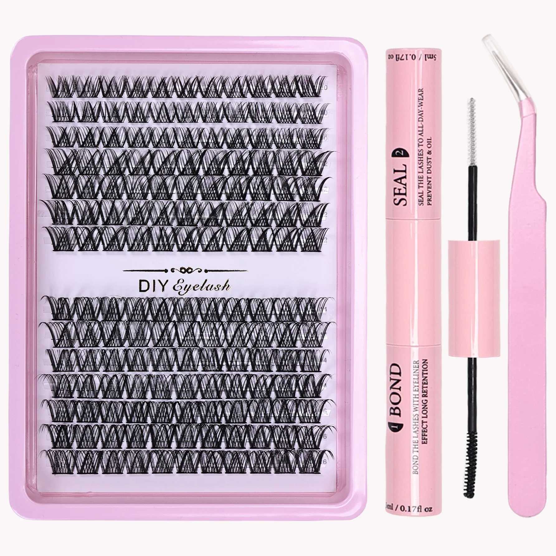Eyelashes Extension Kit 168 Clusters DIY Lash Extensions Kit Lash Clusters Mix Length Eye Makeup Tool For Eyelash ExtensionsXJ250116