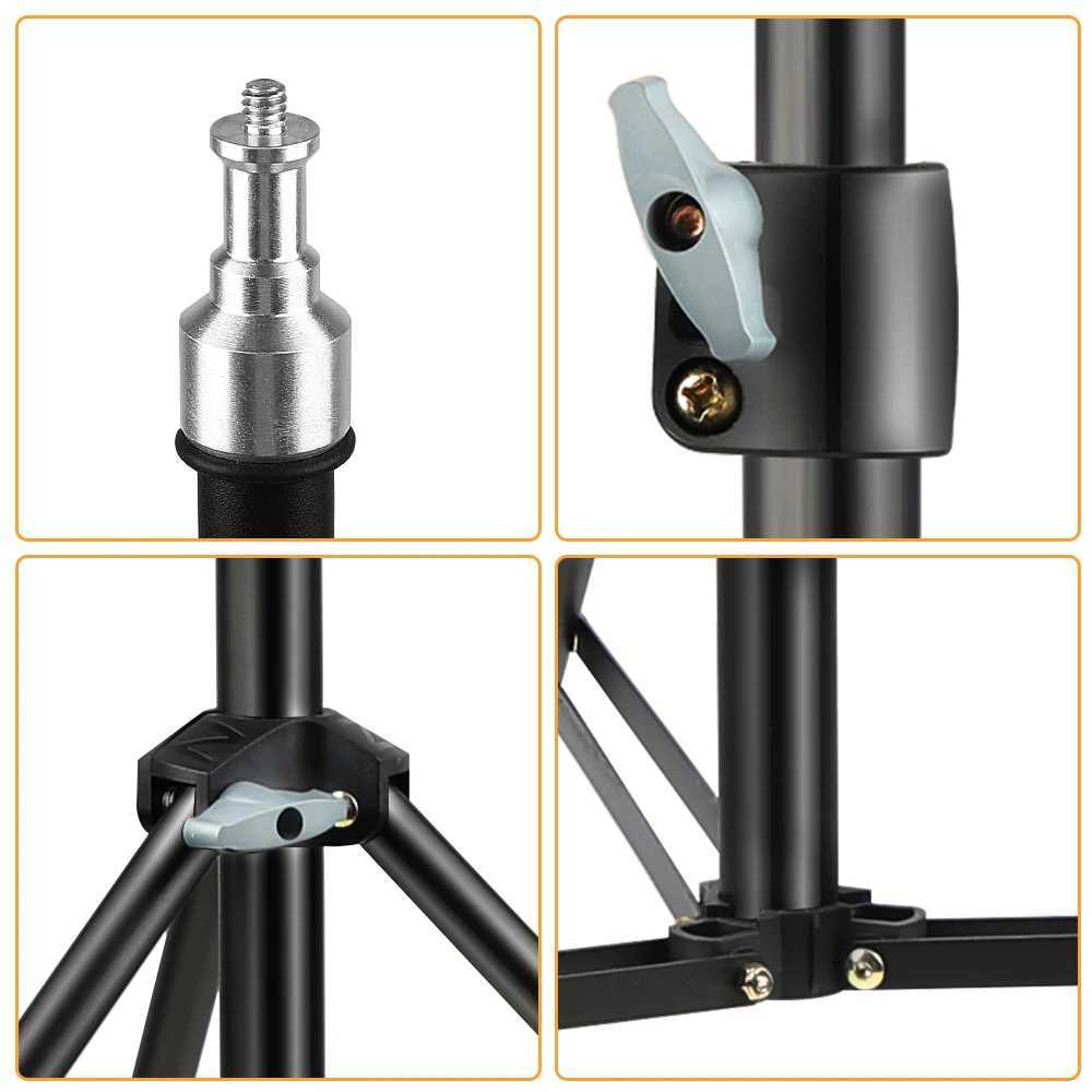 SH 190cm 1/4 Screw Head Light Tripod Stand With Wheels Photography Selfie Portable Trepied Smartphone For Mini Photo Studio Z250116
