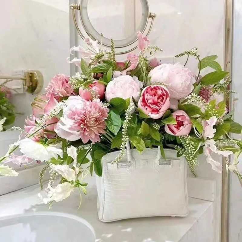 Vases Modern Handbag Vases Design Flower Vase Flowerpot Aesthetic Vases Elegant Room Ornaments Home Decoration Accessories H250116