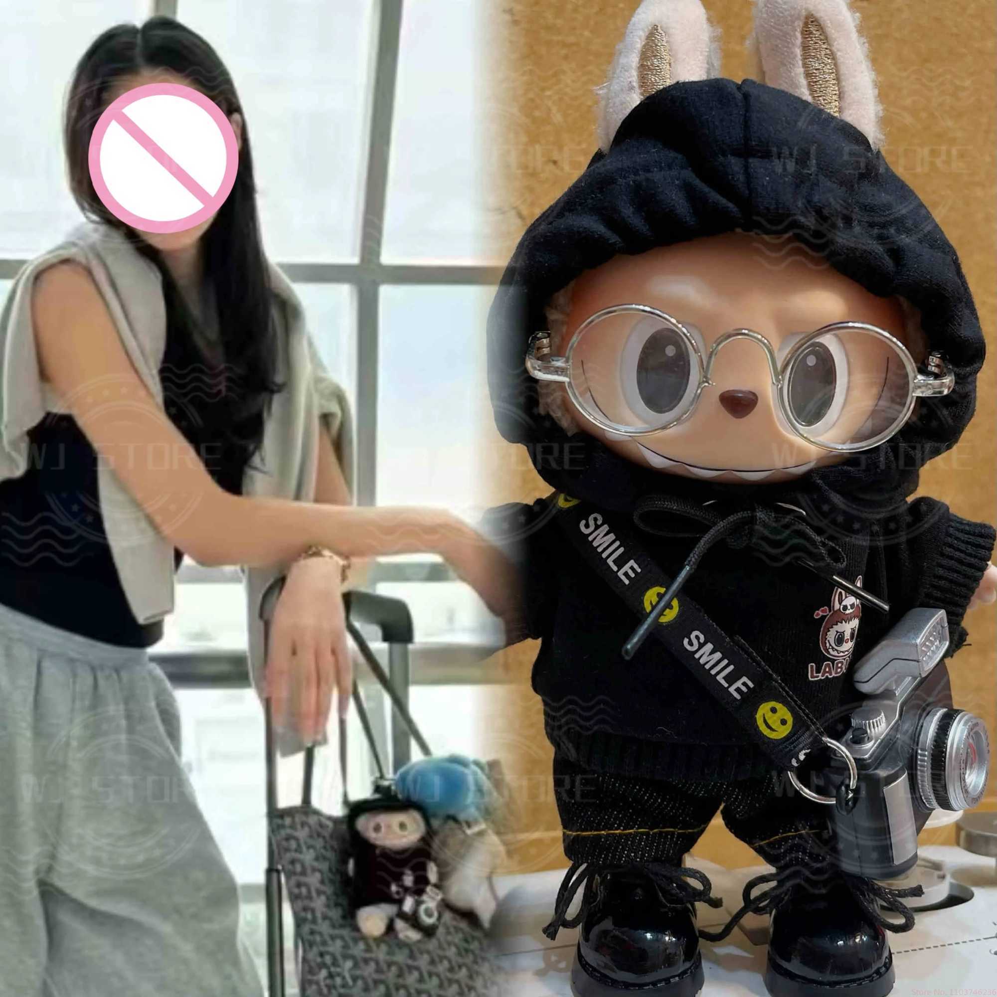 Doll Apparel New Arrival Monster Labubu Series Light Clothes Suit Bag Pants Shoes Camera Hat 1/2 Nd Cute Toys Birthday Gifts H250116 ZSXQ