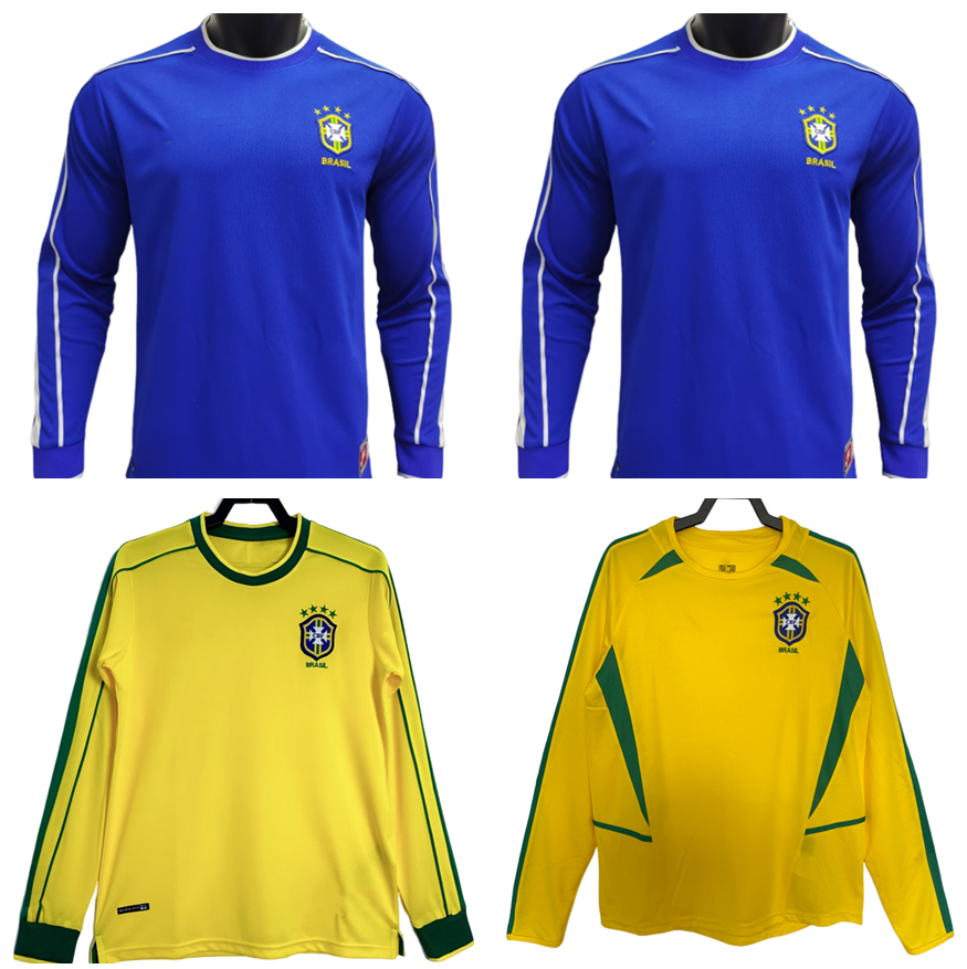 1998 2002 retro Brasil PELE soccer jerseys Carlos Romario Ronaldo Ronaldinho 98 20 BraziLS RIVALDO ADRIANO KAKA VINI JR R.CARLOS Football shirts camisa de futebol
