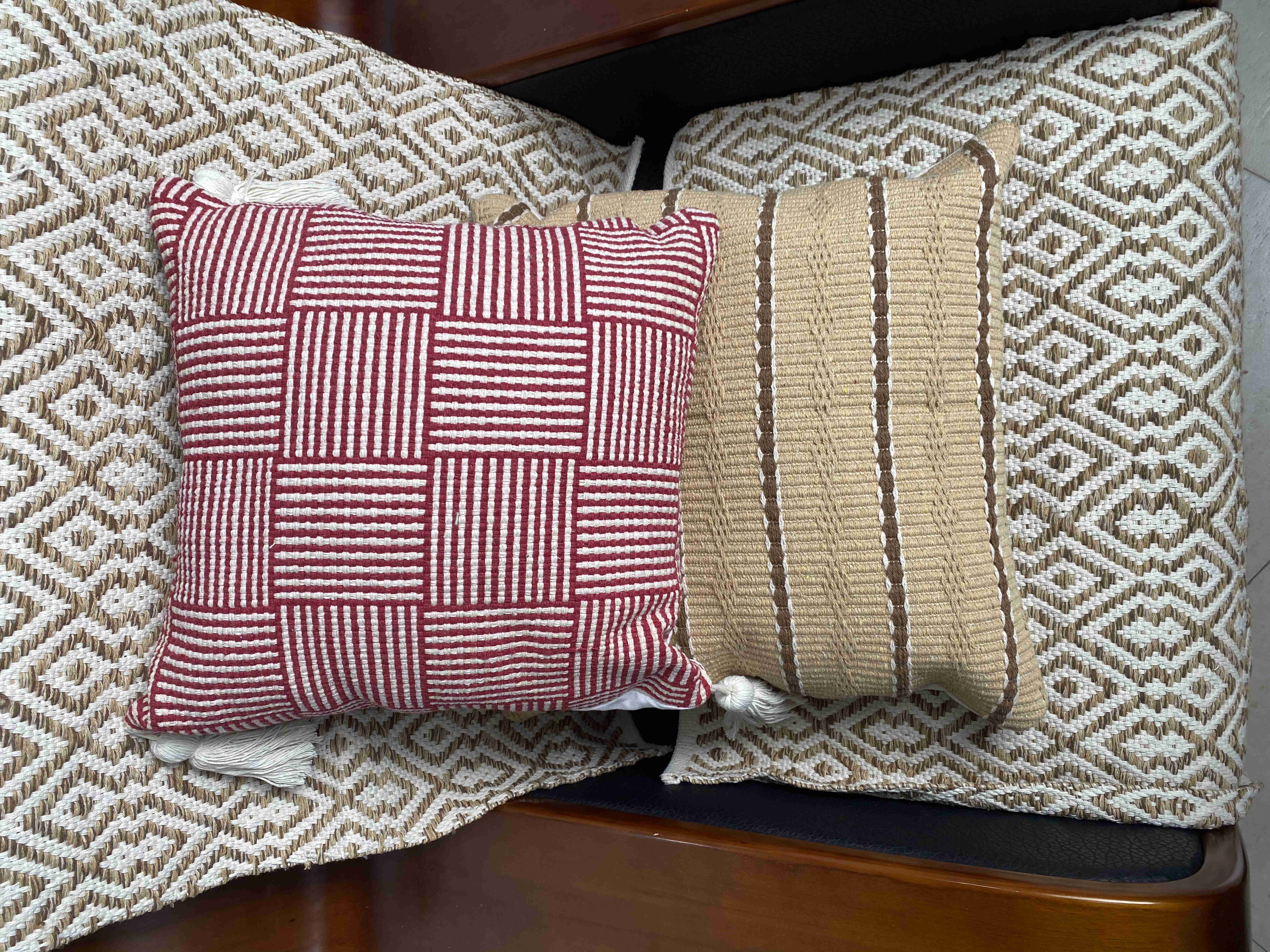 Hand-Weaved Couch Pillow Covers with Breathable Material and Bright Hues
