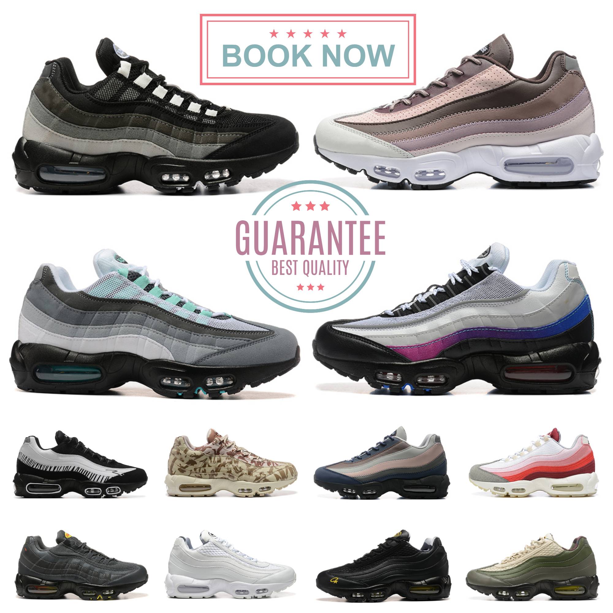 Designer Shoes 95 Men Running Shoes 95s Neon Triple White Black Aegean Storm Gutta Green Aurora Green Stash Solar Red Hyper Turquoise Midnight Navy Obsidian Sneakers