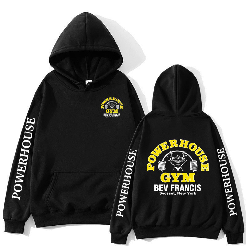 Men's Hoodies Oversized Long Sleeve Sweatshirt 2024 Powerhouse Gym Hoodie Geek Fitness Hoody Tracksuit Gothic Streetwear Tops