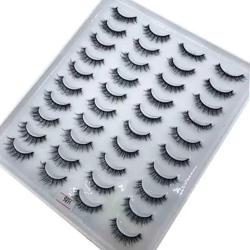 HBZGTLAD New 20 Pairs 3D Mink Hair False Eyelashes Natural/Thick Long Eye Lashes Wispy Makeup Beauty Extension ToolsXJ250116