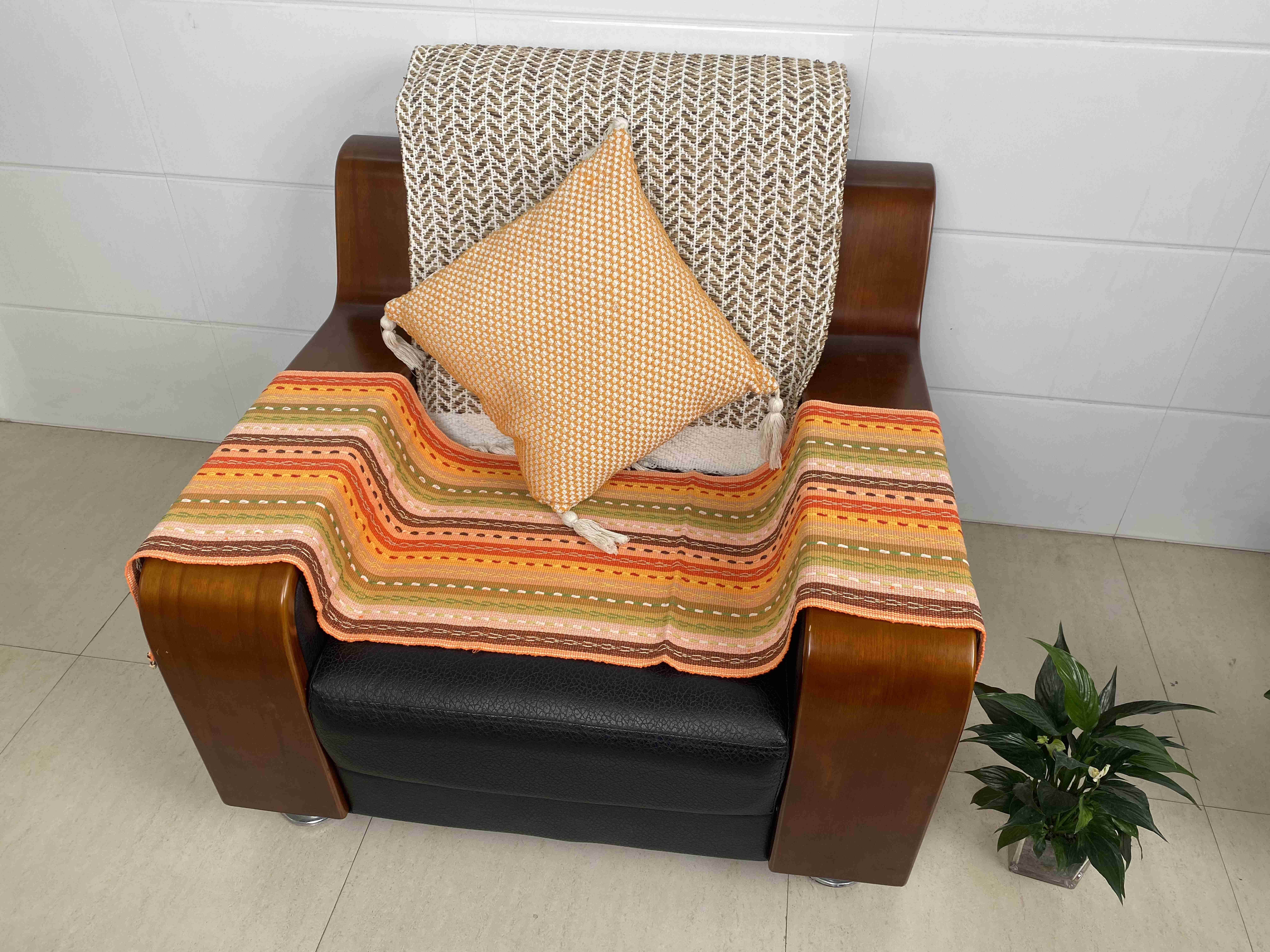 Handwoven Elegance Fabric Cushions Breathable & Durable Design for Living Room Comfort