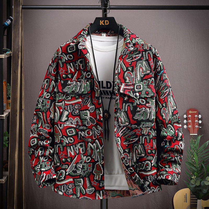 Jacket men's spring style personality fashion casual handsome trend lapel coat 2025 Korean version slim-fit teenagers brand shirts