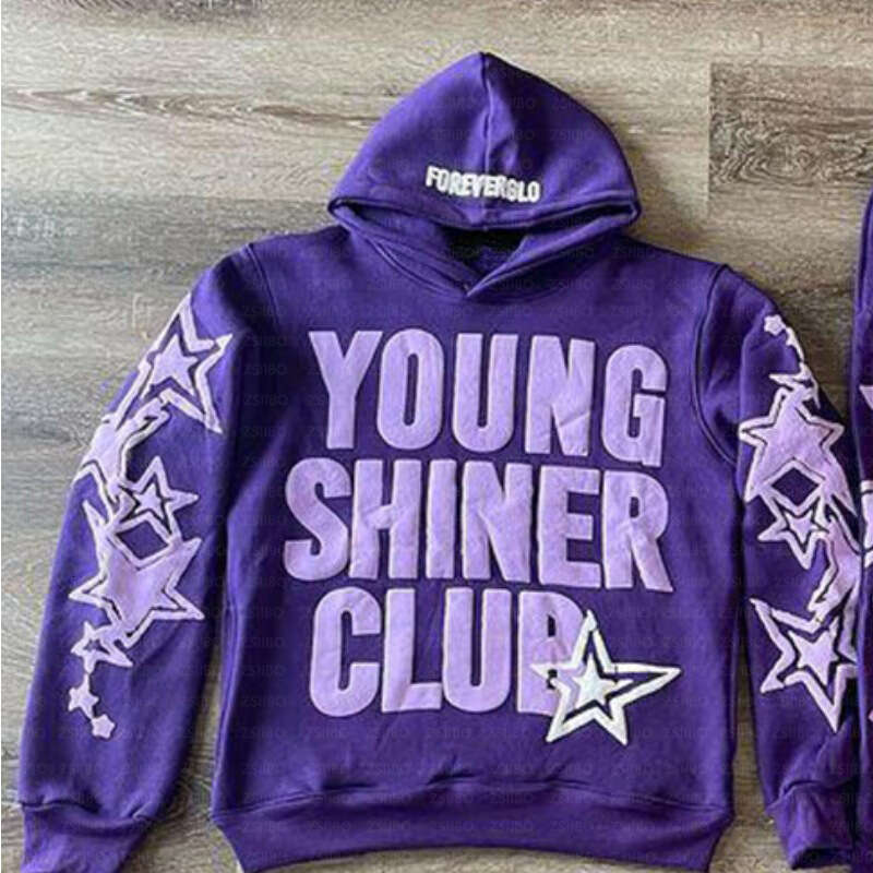 Star letter printed men's and women's hoodies hoodies, gothic hip-hop casual pullover, fashionable high street