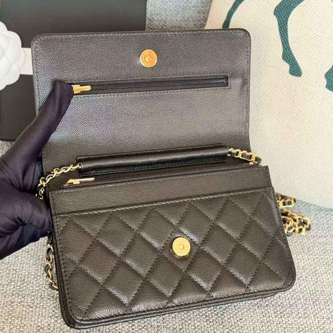 Real Cow Leather Wallet On Chain High Quality Designer Girl Fashion Shoulder Bags Evening Party Clutch Bags Small Cross Body Bag Purses And Handbags Card Holders 3057