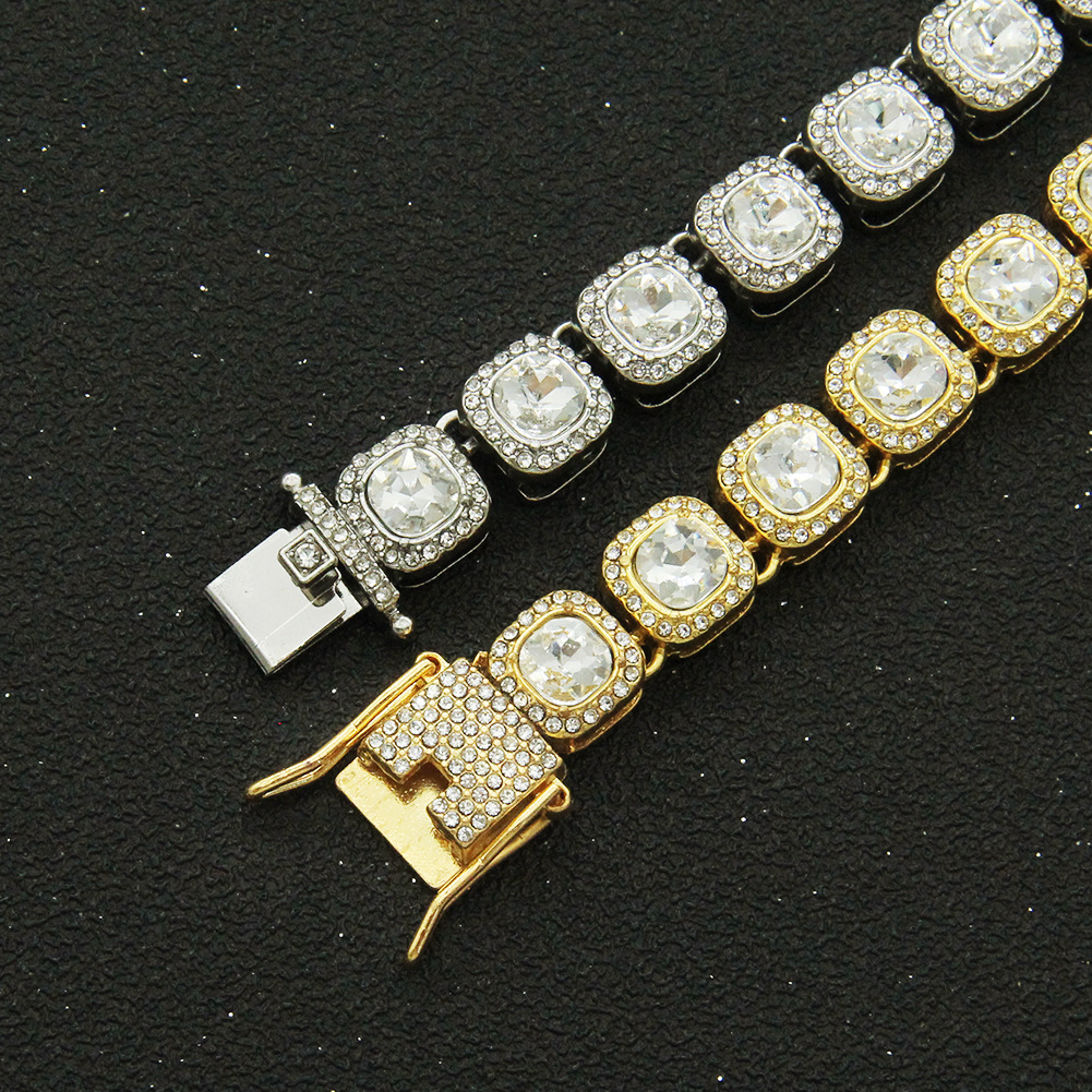 cuban k moissanite chain Custom d Vvs Moissanite Dia S Sier 8mm 12mm Large Tennis Chain Solid Back Hiphop Necklace 4 ier oli Bac Neclace