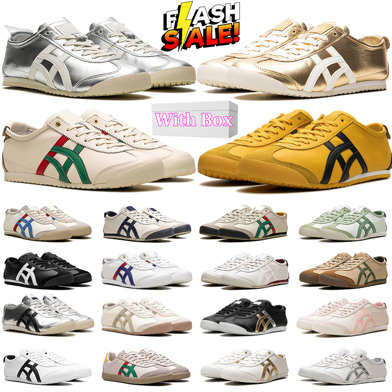 Free shipping with box designer shoes tiger Tokuten mexico 66 mens sneakers Flat heel Triple Black White Pure Silver Kill Bill women sports trainers size 4-11