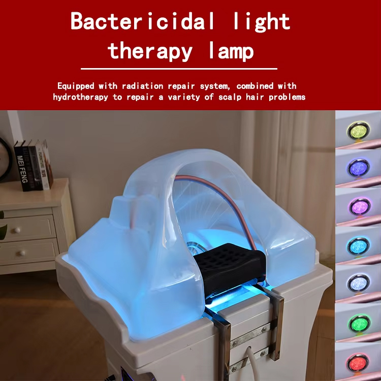 Trending Hair Beauty Salon Head Spa Shampoo Basin Constant Temperature Water Circulation Hair Washing Chair Professional Luxury Shampoo Basin Fumigato