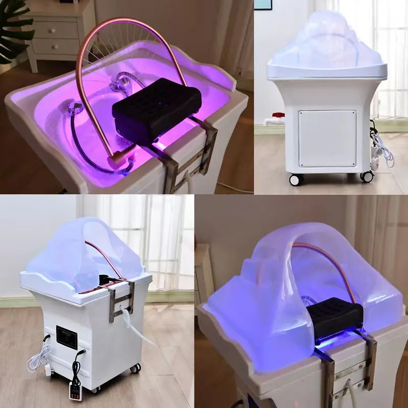 Trending Hair Beauty Salon Head Spa Shampoo Basin Constant Temperature Water Circulation Hair Washing Chair Professional Luxury Shampoo Basin Fumigato