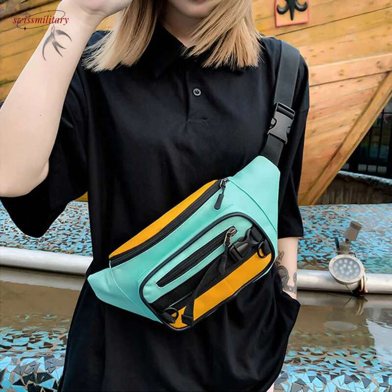 Women's Fanny Waist Packs Leisure Canvas Bum Package Banana Messenger Bags New Zipper Hip Hop Bag Shoulder Pack swissmilitary