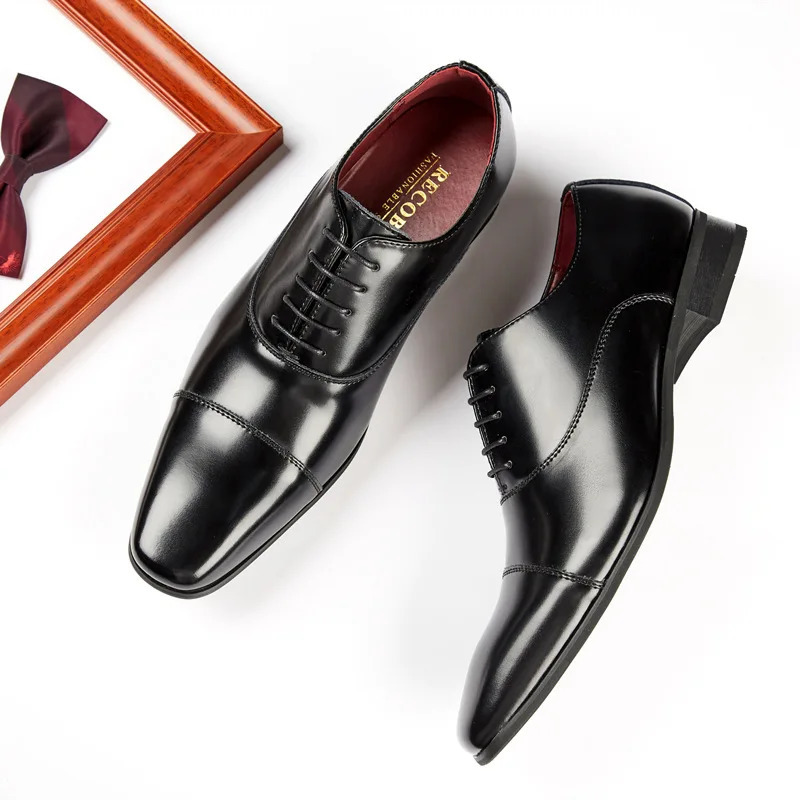 Business Fashion Men Dress Shoes Leather Men Wedding Oxford Shoes Lace-Up Office Suit Mens Casual Shoes Formal 250113