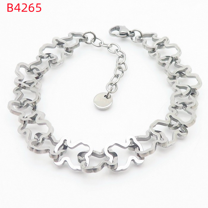 Stylish Stainless Steel Chain Bracelets for Women and Men Round Bear Hollow Design Fashion Jewelry Gift Z250910