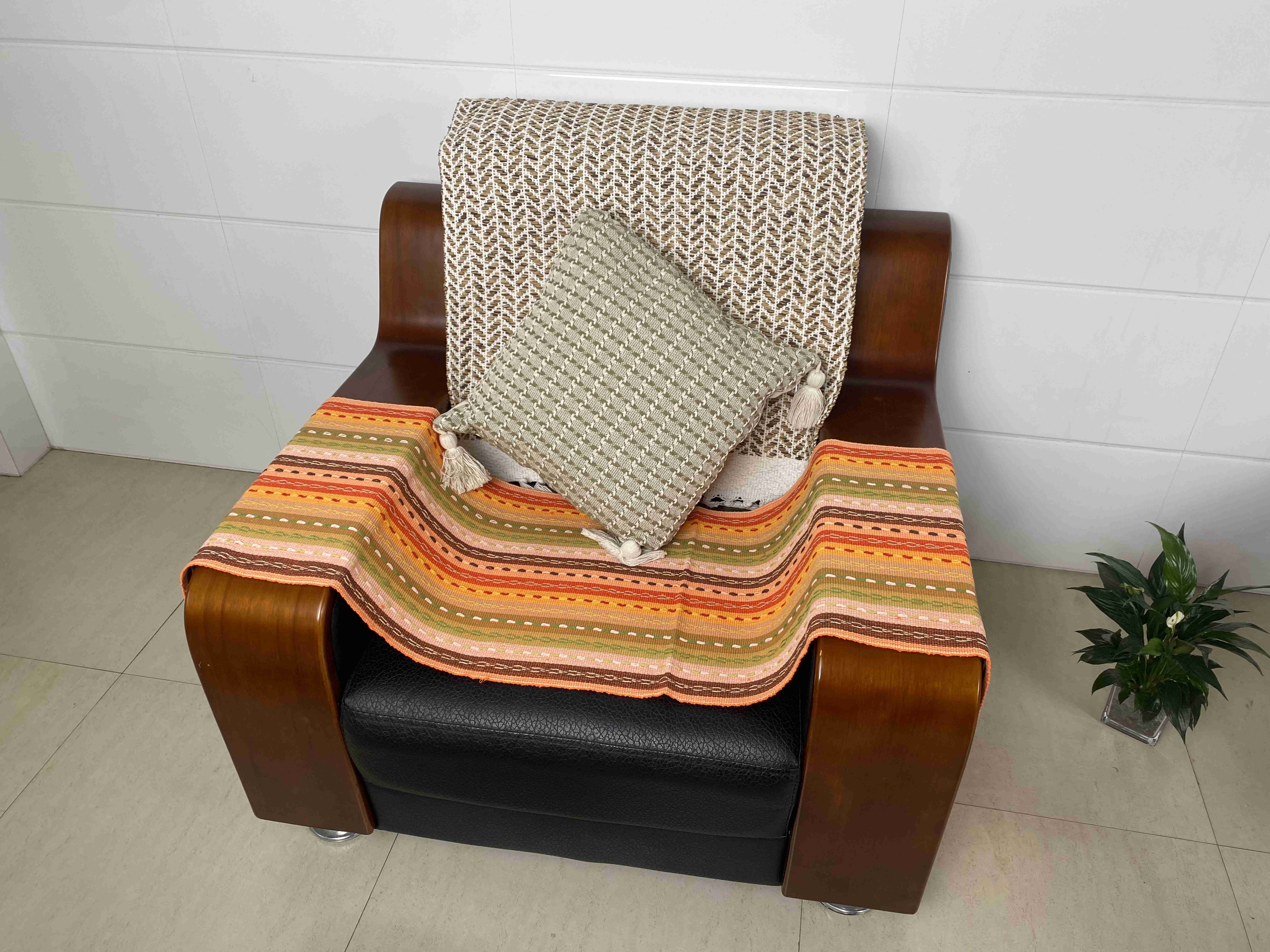 Handwoven Elegant Fabric Cushions - Breathable & Durable for Living Room Decor