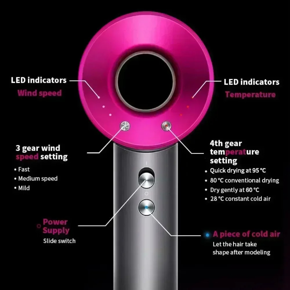Ionic Hair Dryer with and Cold Air Functionality Lightweight 5 in 1 Professional Styling Tool for Easy Blowouts 250114