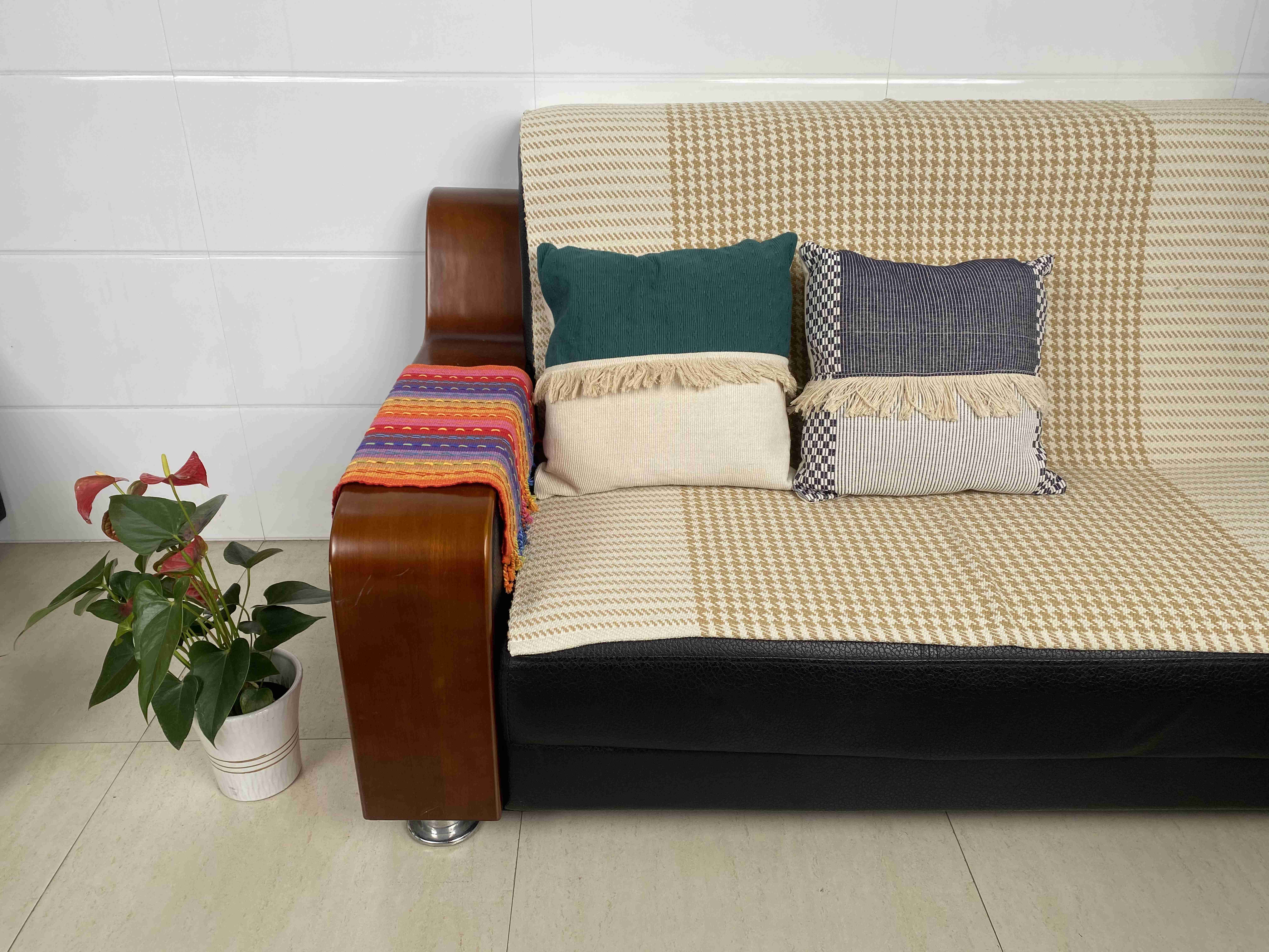 Elegant Natural Texture Fabric Cushions - Versatile Decorative Pillows for Living Rooms