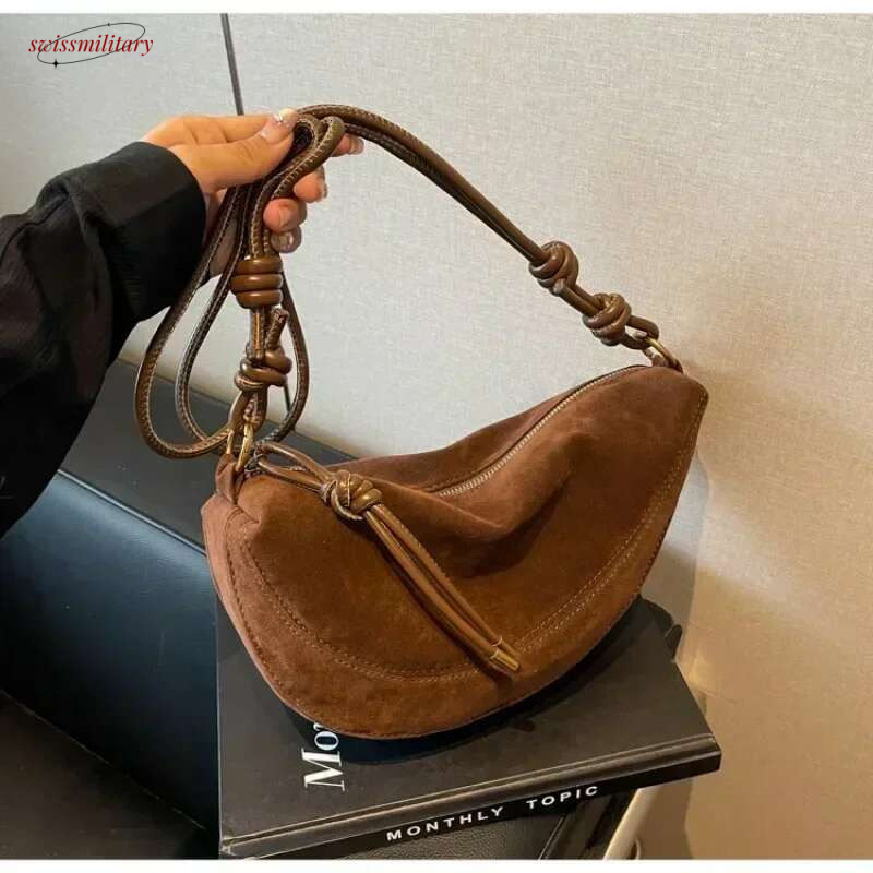 Faux Super Popular Niche Suede for Women New Crossbody Single Shoulder Bags Underarm Dumpg Bag swissmilitary