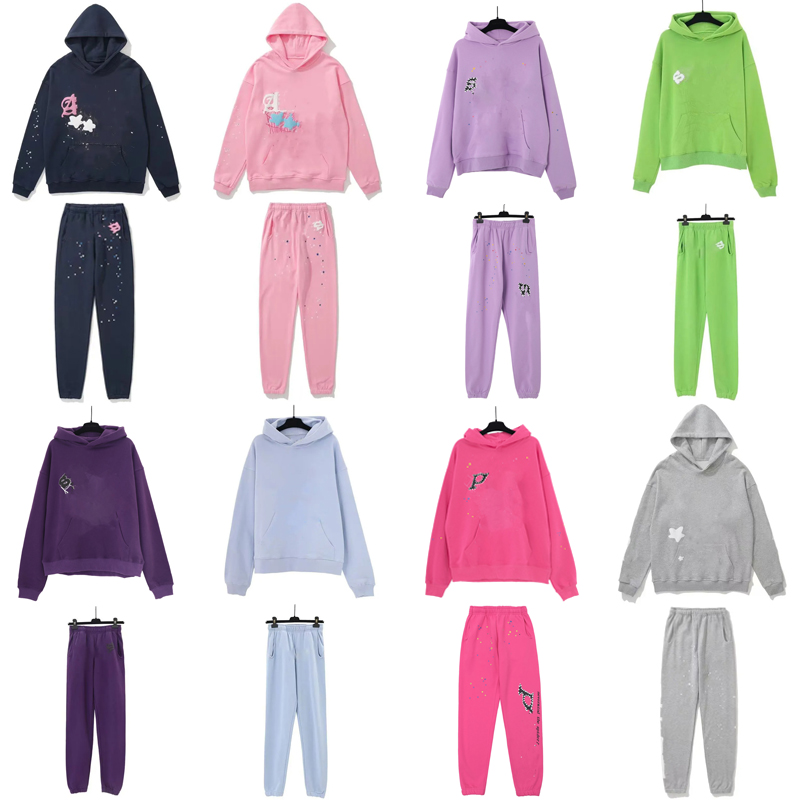 designer sweatshirts kids boys girls hoodies fashion graphic hoodie and hight quality pants Stree puff print web hoodies Loose skin-friendly tracksuits 110-170