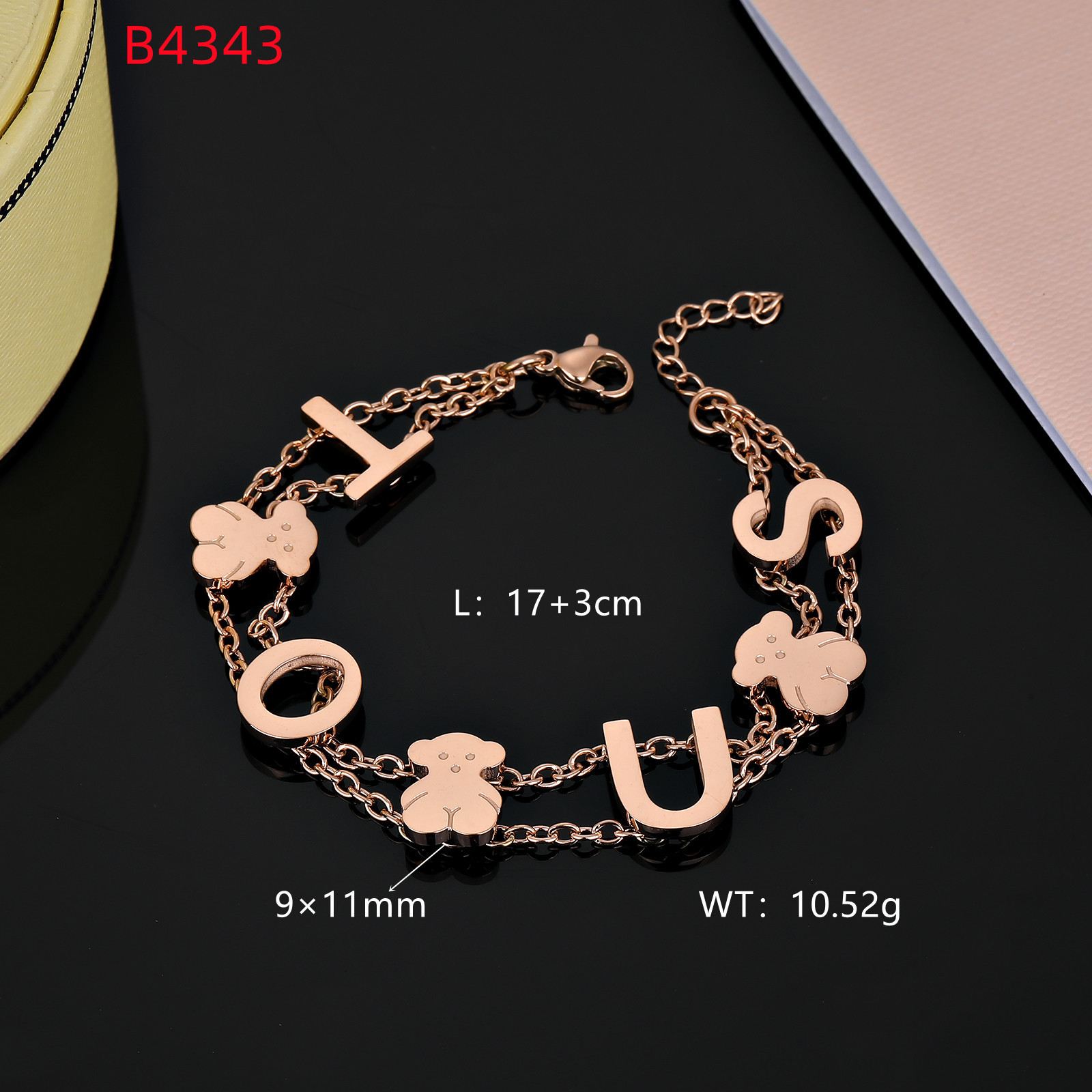Stylish Stainless Steel Chain Bracelets for Women and Men Round Bear Hollow Design Fashion Jewelry Gift Z250910